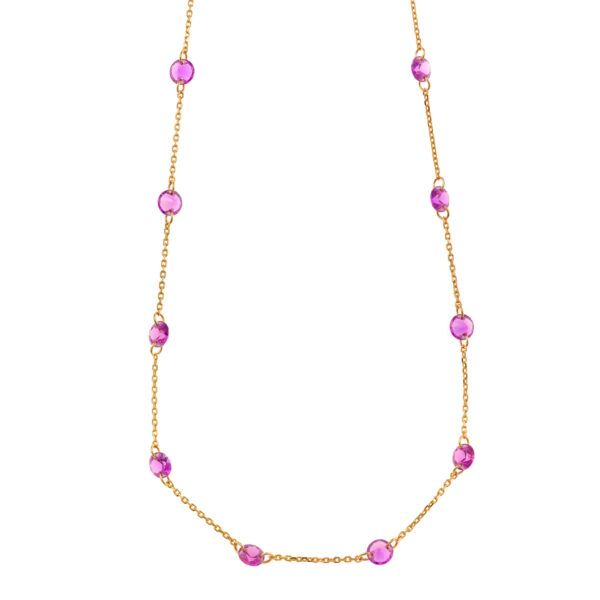 Collar plata chapada con circonitas rosas
