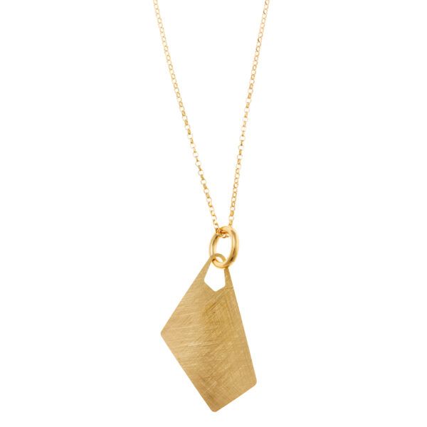 Collar plata chapada, con colgante desigual