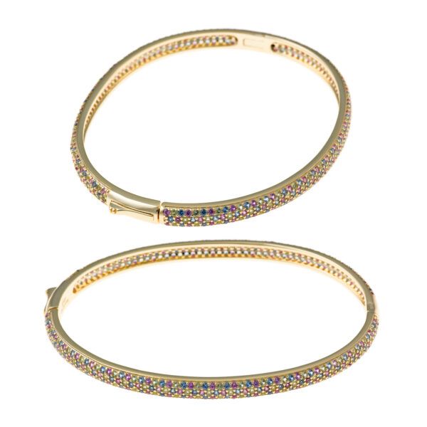 Pulsera rígida de plata chapada con circonitas nano