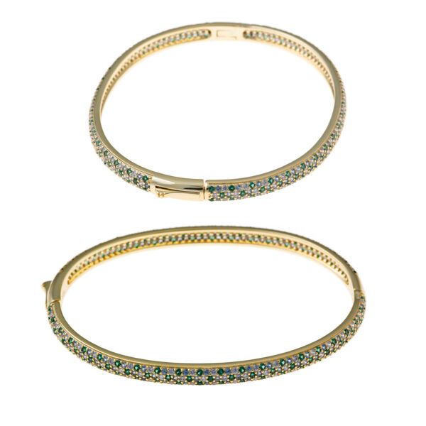 Pulsera rígida de plata chapada con circonitas tanzanita