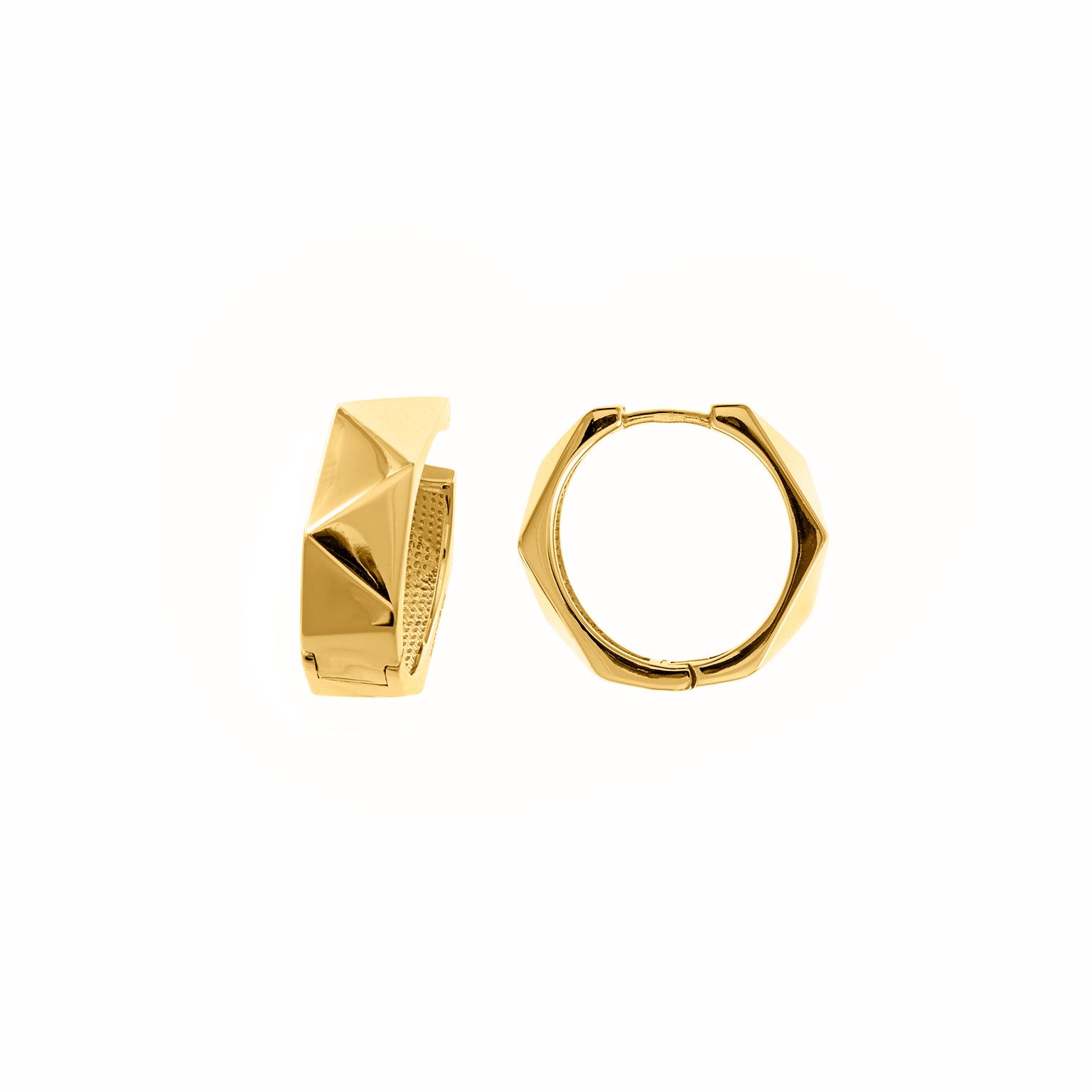 Pendientes plata chapada, aro triangular