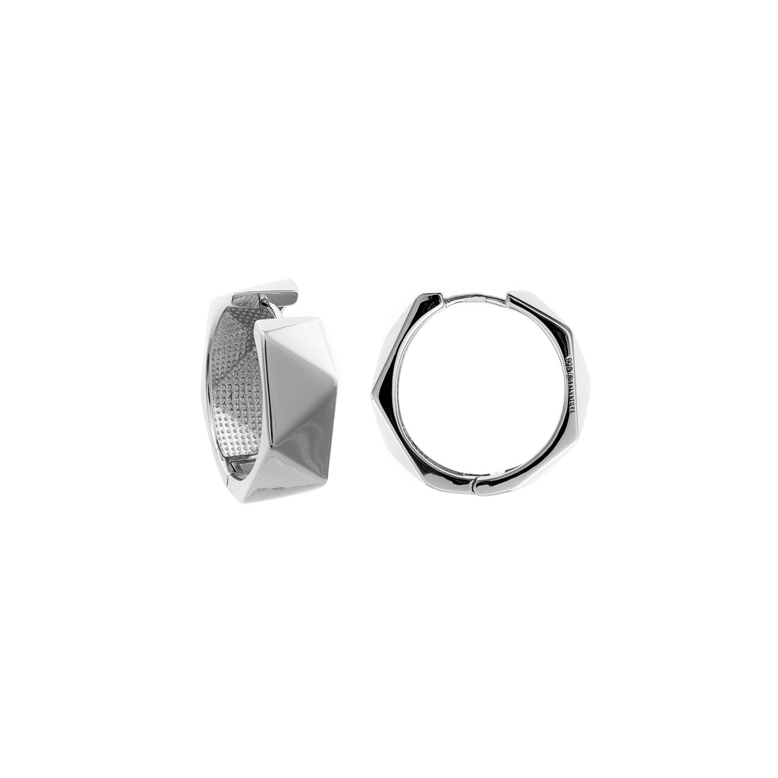Pendientes aro de plata , triangulados