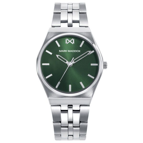 Reloj caja de acero esfera verde mujer