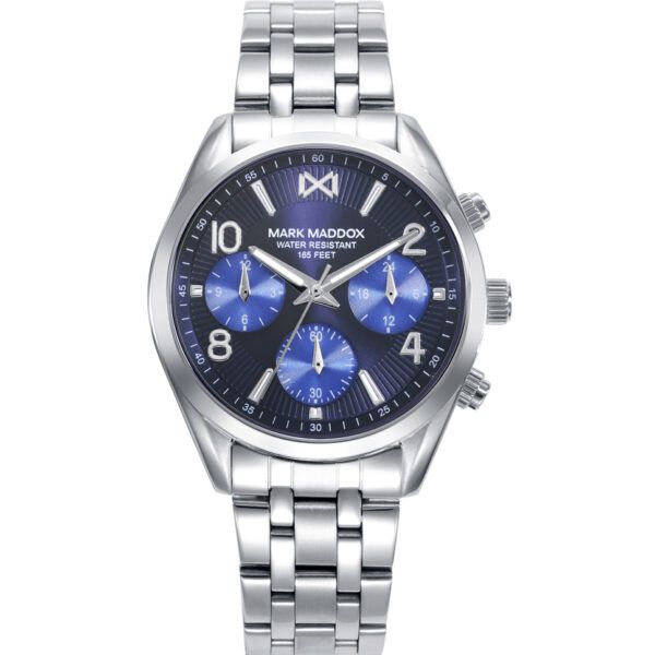 Reloj caja de acero , esfera azul