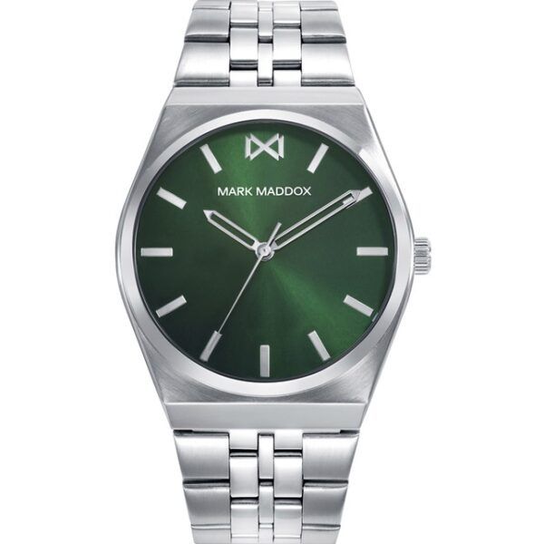 Reloj caja de acero esfera verde hombre
