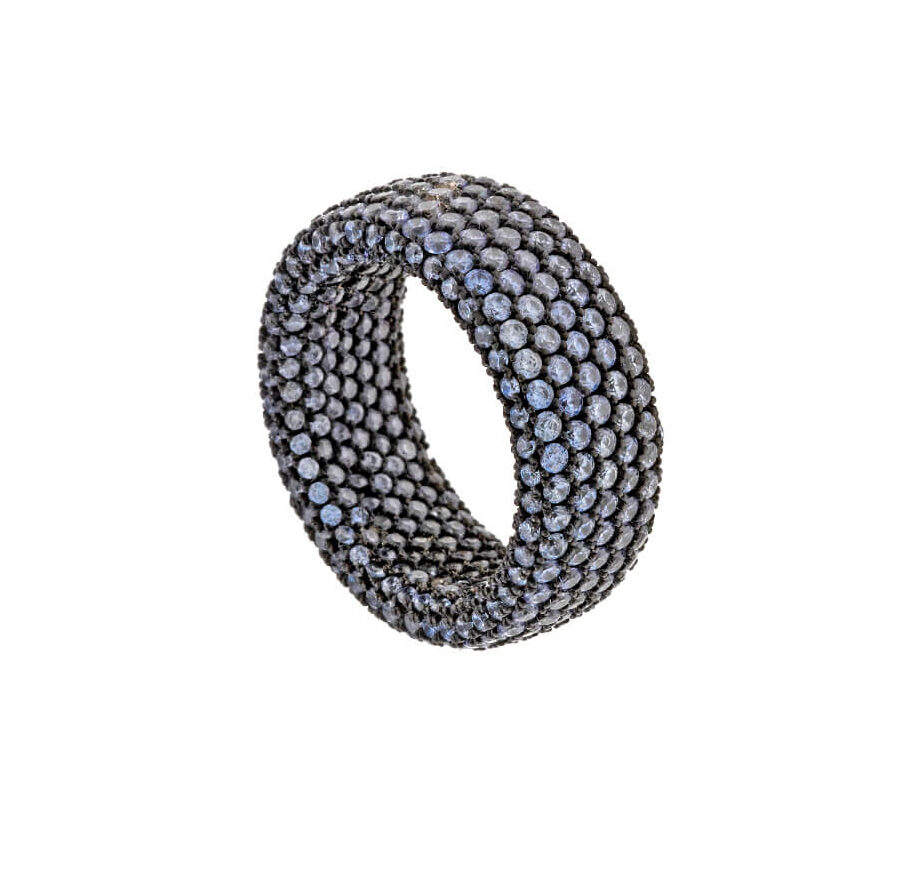Anillo de plata con circonitas lavanda