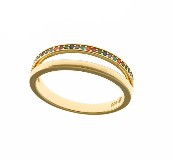Anillo doble multicolor