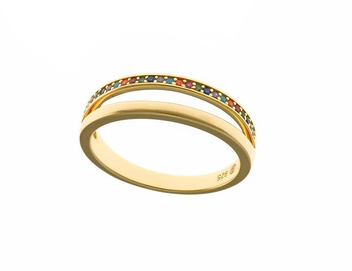 Anillo doble multicolor