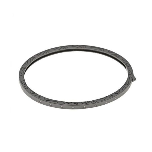 Pulsera de Plata con Chapado en Rutenio, Circonitas Blancas y Borde con Filigrana