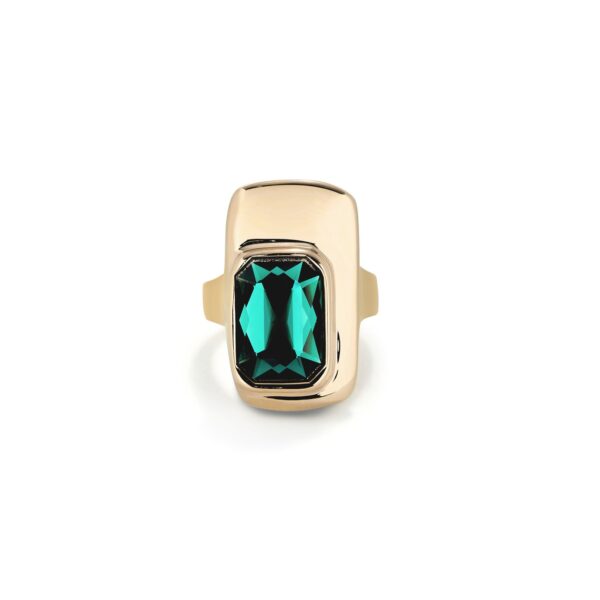Anillo con cristal verde