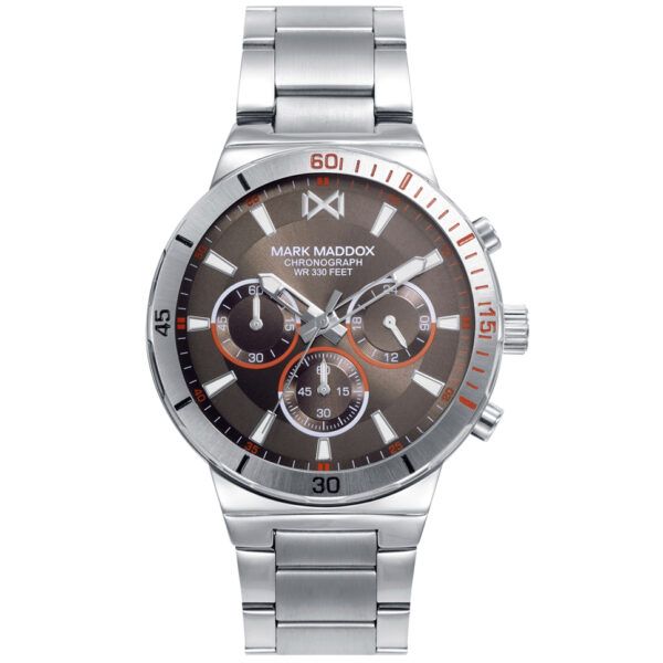 Reloj de acero esfera marrón hombre