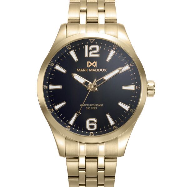 Reloj caja de acero Ip dorado hombre