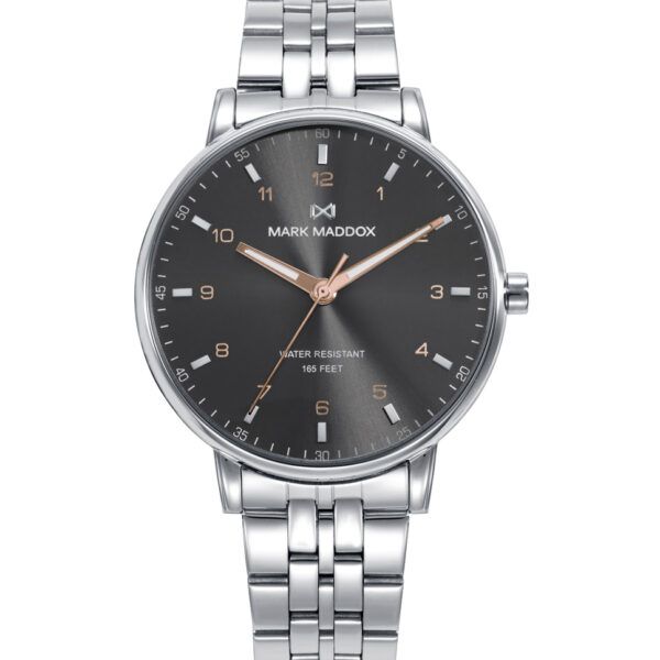 Reloj caja de acero esfera gris hombre
