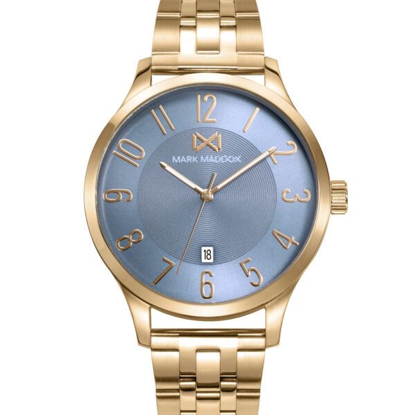 Reloj de hombre tres agujas de acero dorado