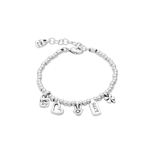 Pulsera bañada en plata de ley con charms