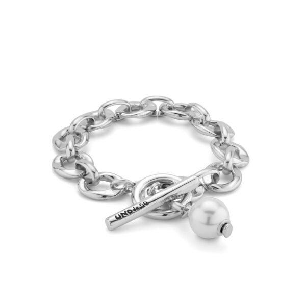 Pulsera con eslabones y charm de perla