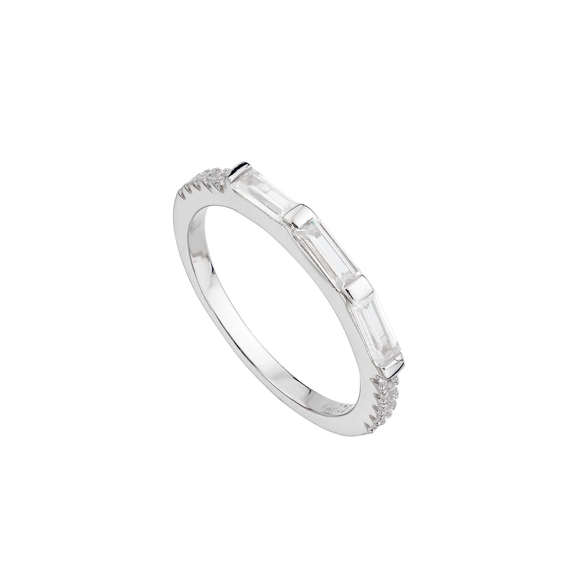 Anillo triple Baguette Plata