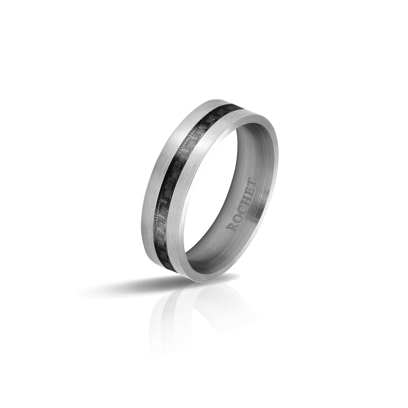 Anillo APOLLO Acero Satinado/Carbono Negro