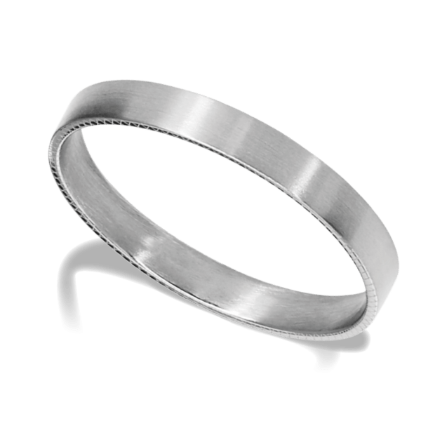 Anillo de acero satinado