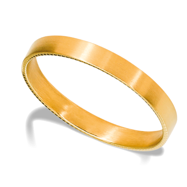 Anillo Acero Satinado 3mm PVD Amarillo