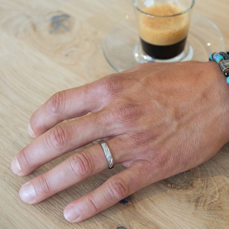 Anillo Dear de acero grabado - Imagen 4