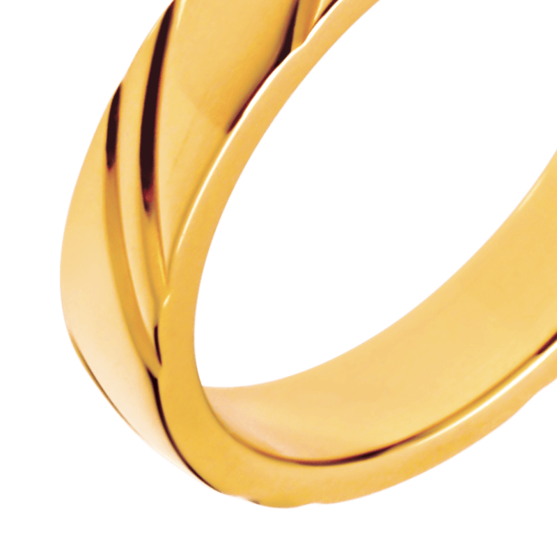 Anillo DEAR acero Pvd amarillo - Imagen 3