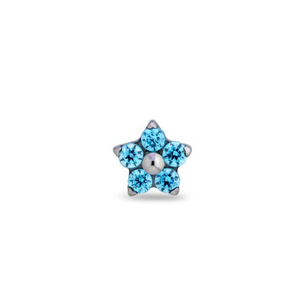 Piercing flor 5 pétalos, azul ártico