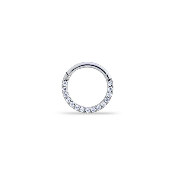 Piercing Aro Clicker con Circonitas Blancas Frontales