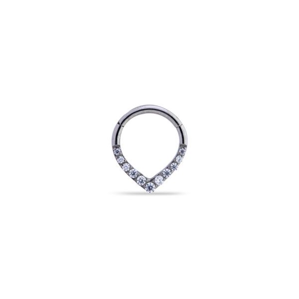 Aro Clicker Gota con Circonitas