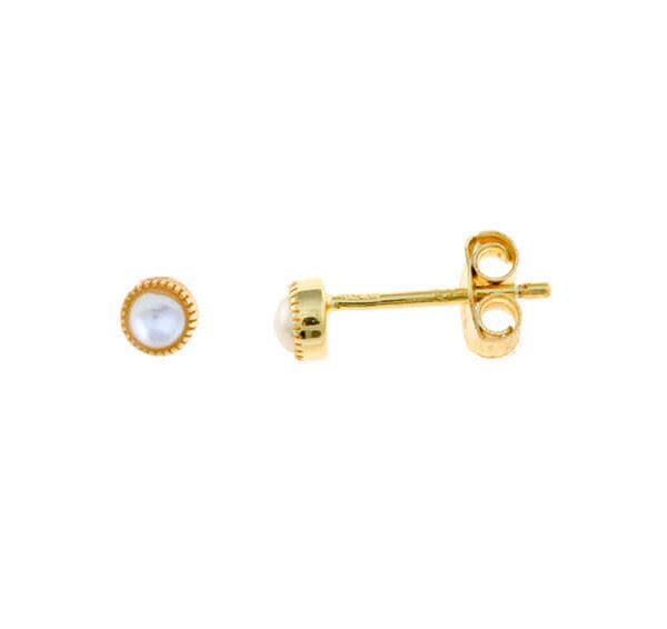 Pendientes plata chapada con perla de agua dulce