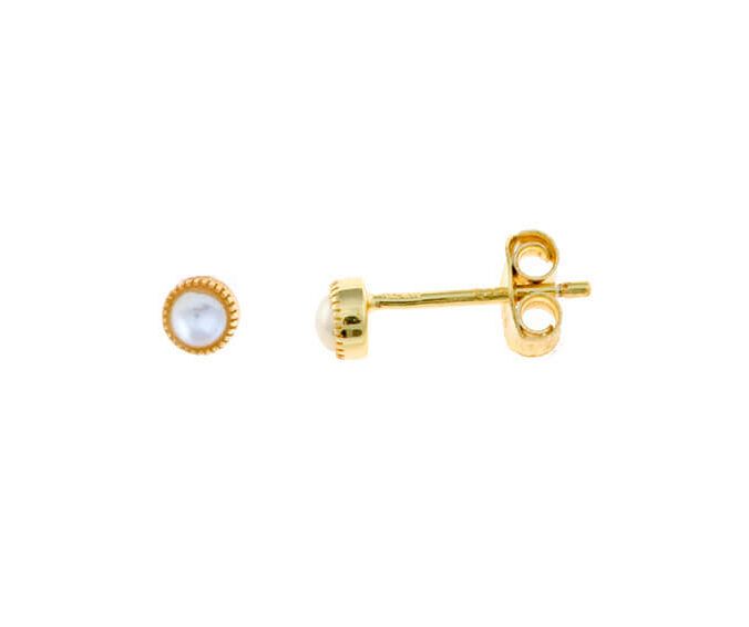 Pendientes plata chapada con perla de agua dulce