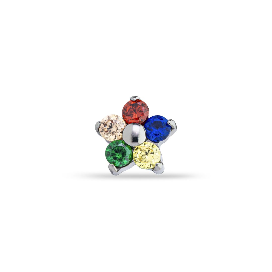 Piercing Flor 5 pétalos multicolor