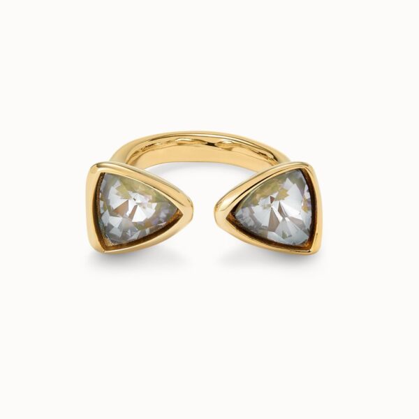 Anillo bañado en oro de 18K con cristales multicolor