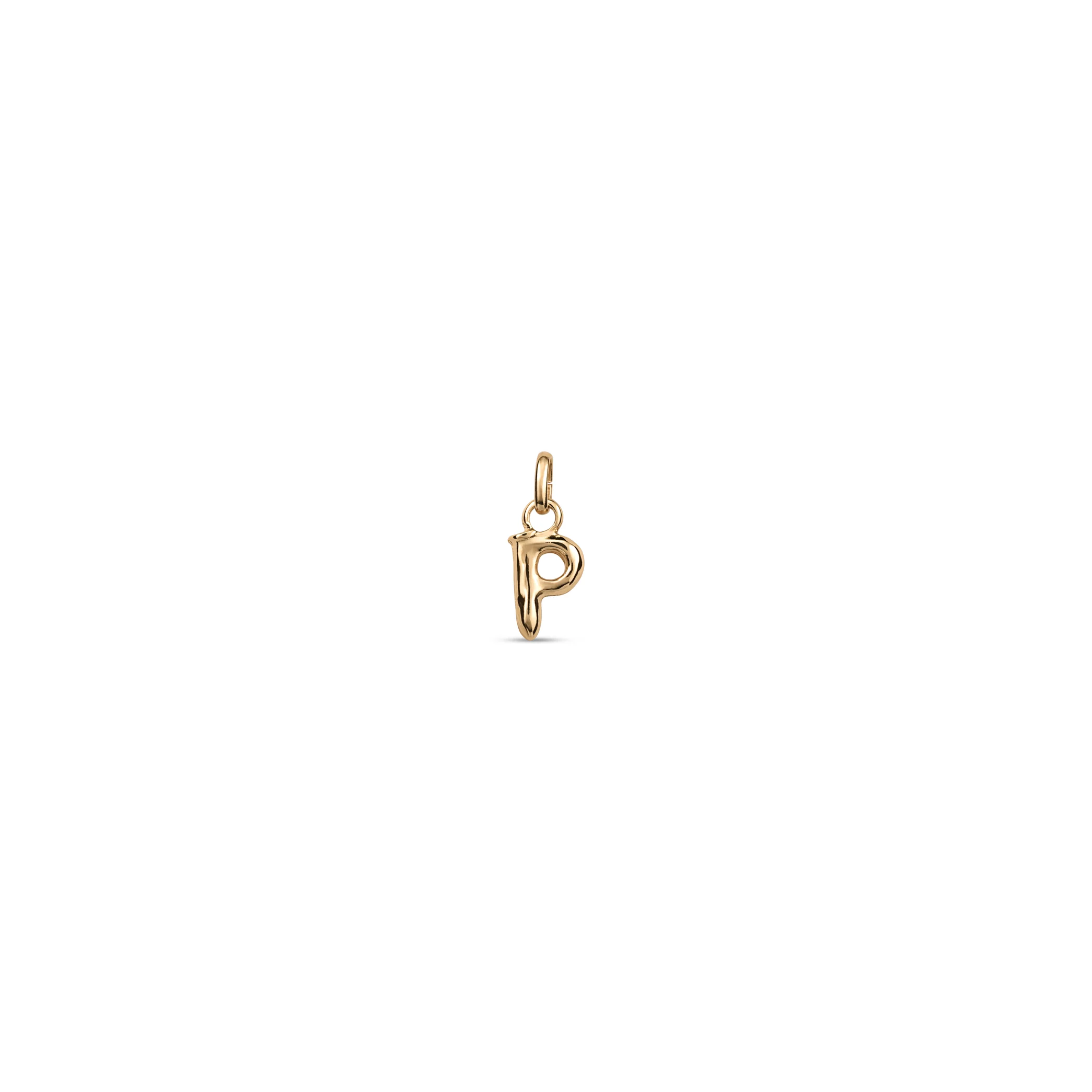 Charm Letra P Pequeña Bañado en Oro 18k