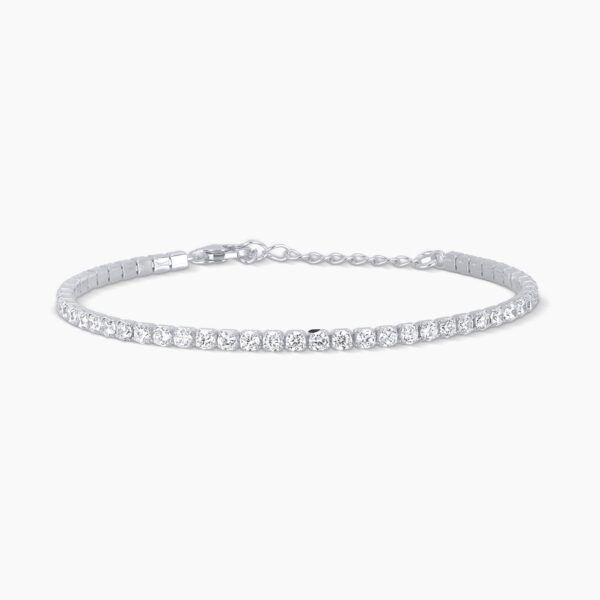 Pulsera Rivière en plata de ley 925 con circonitas blancas