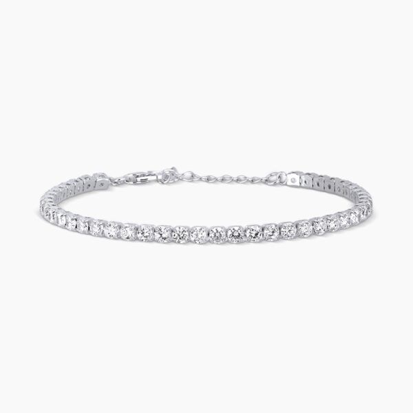 Pulsera Tennis en plata de ley 925 con circonitas blancas de 3 mm
