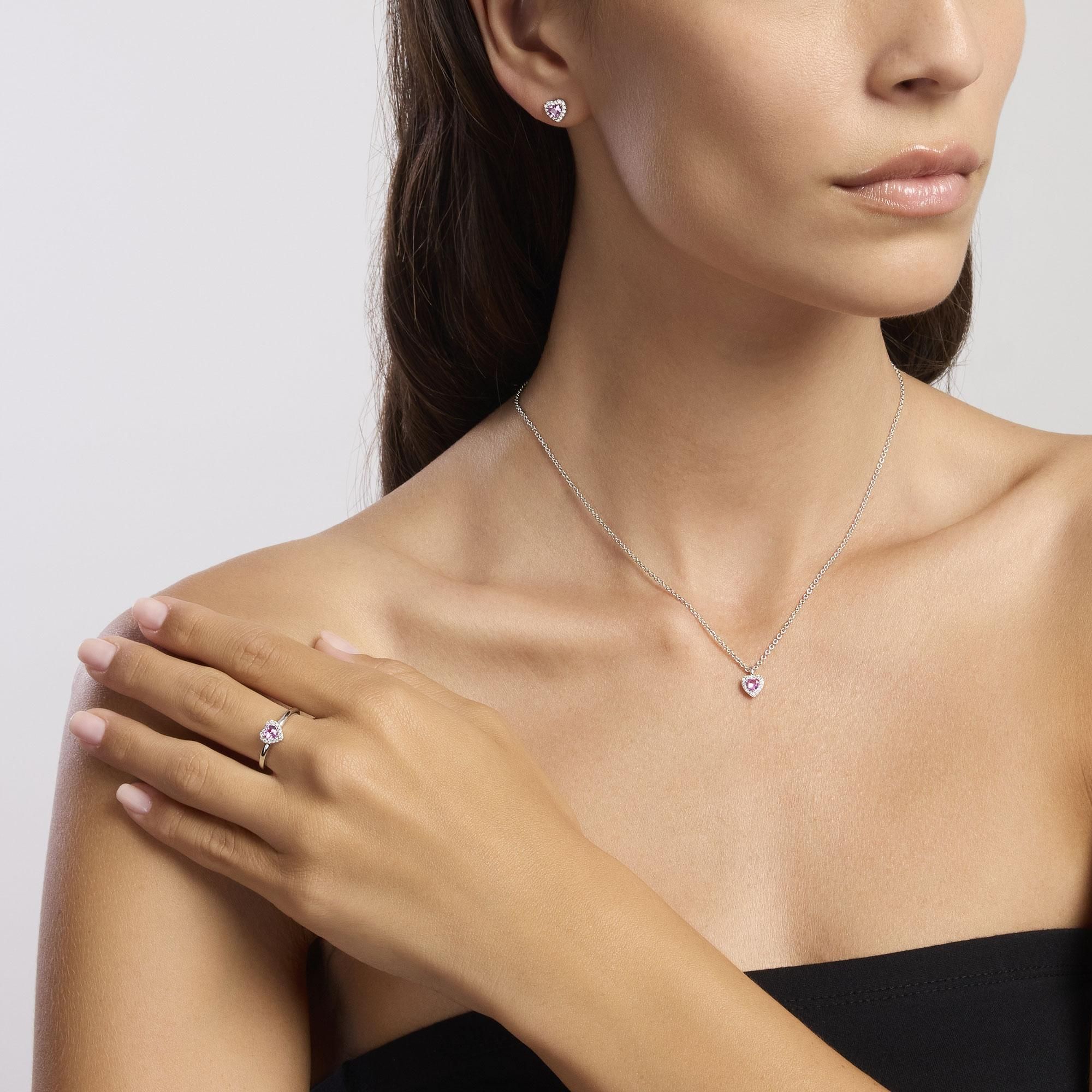 Pendientes Corazón Rosa - Imagen 3