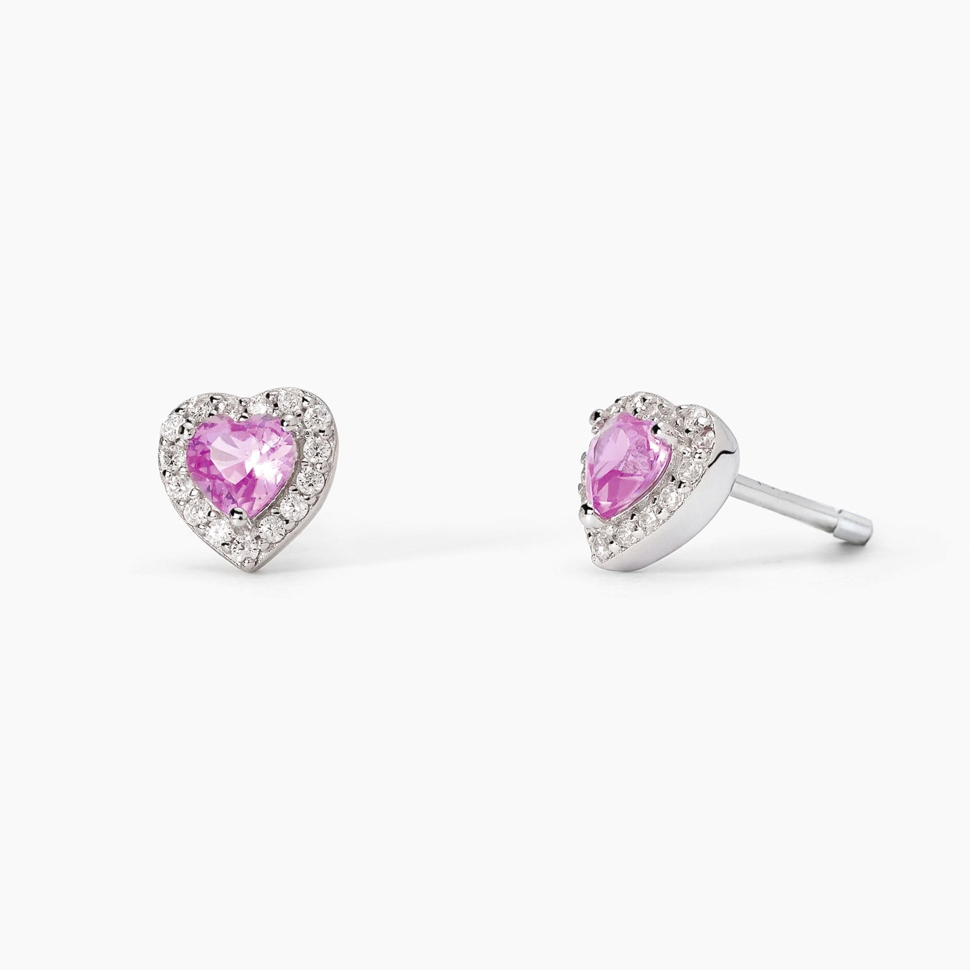 Pendientes Corazón Rosa