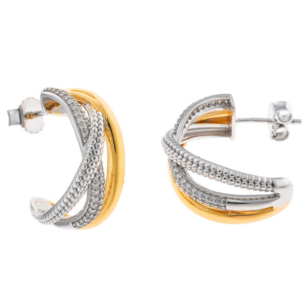 Pendientes Medio Aro Bicolor