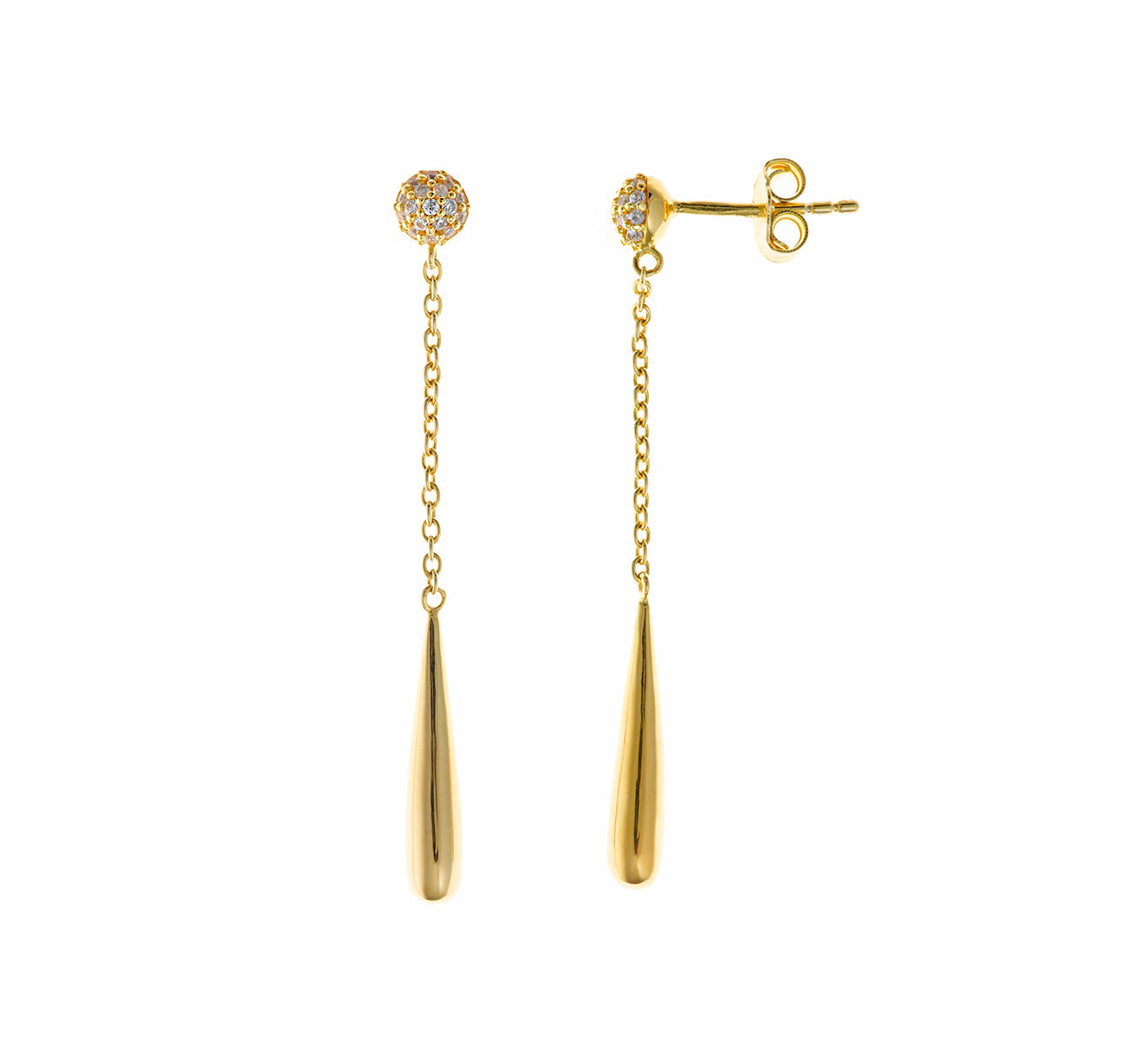 Pendientes Luz Dorada Pavé