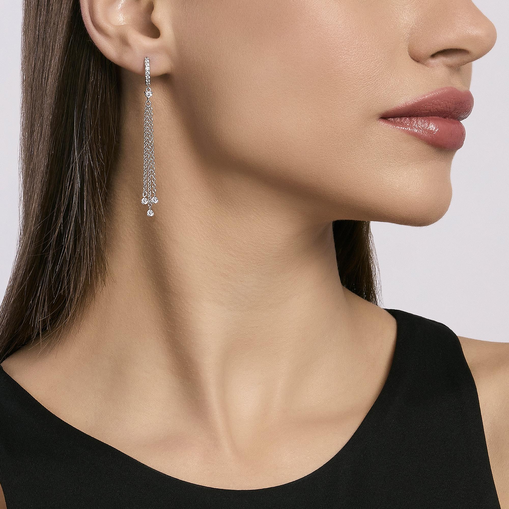 Pendientes de Plata con Cadena - Imagen 3