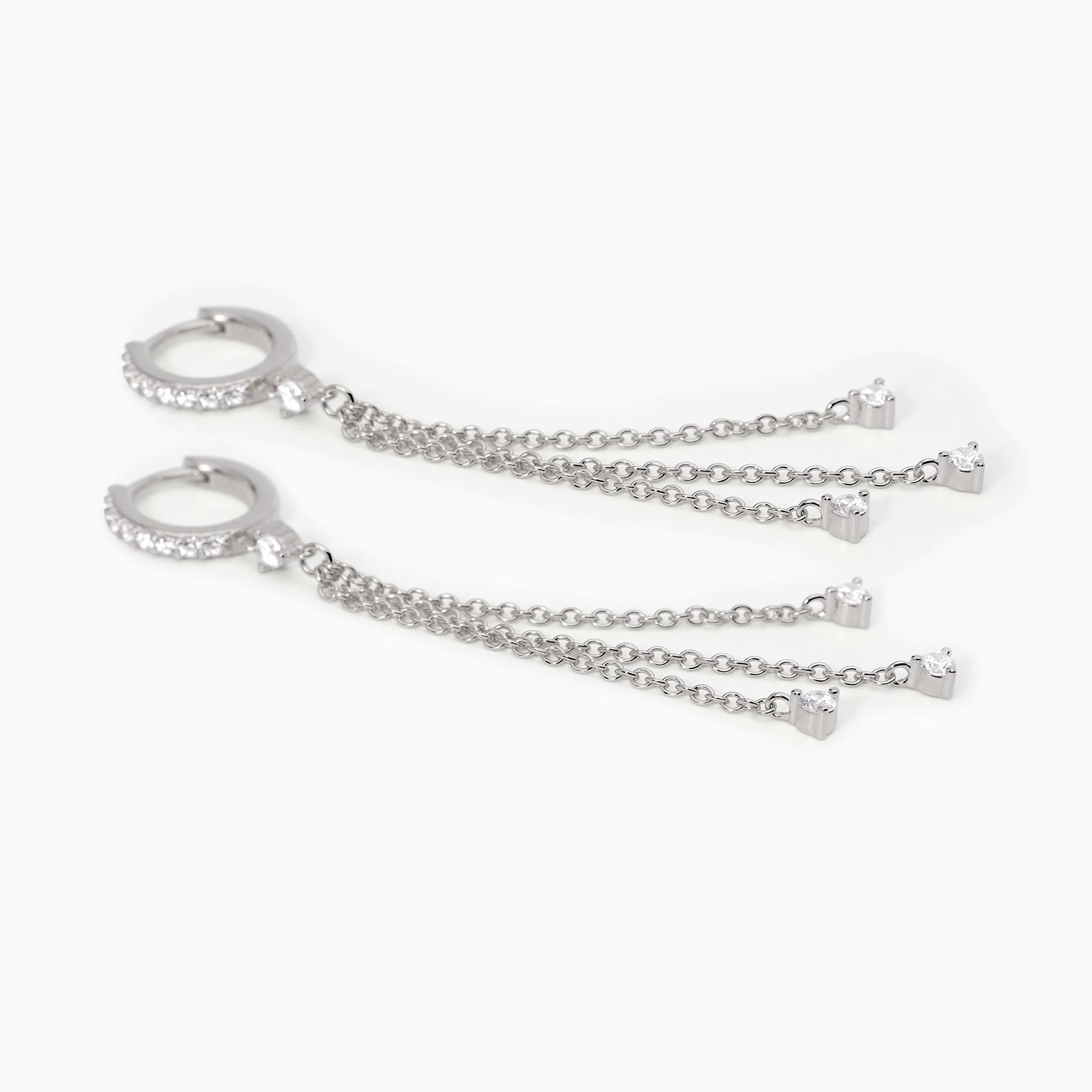 Pendientes de Plata con Cadena - Imagen 2