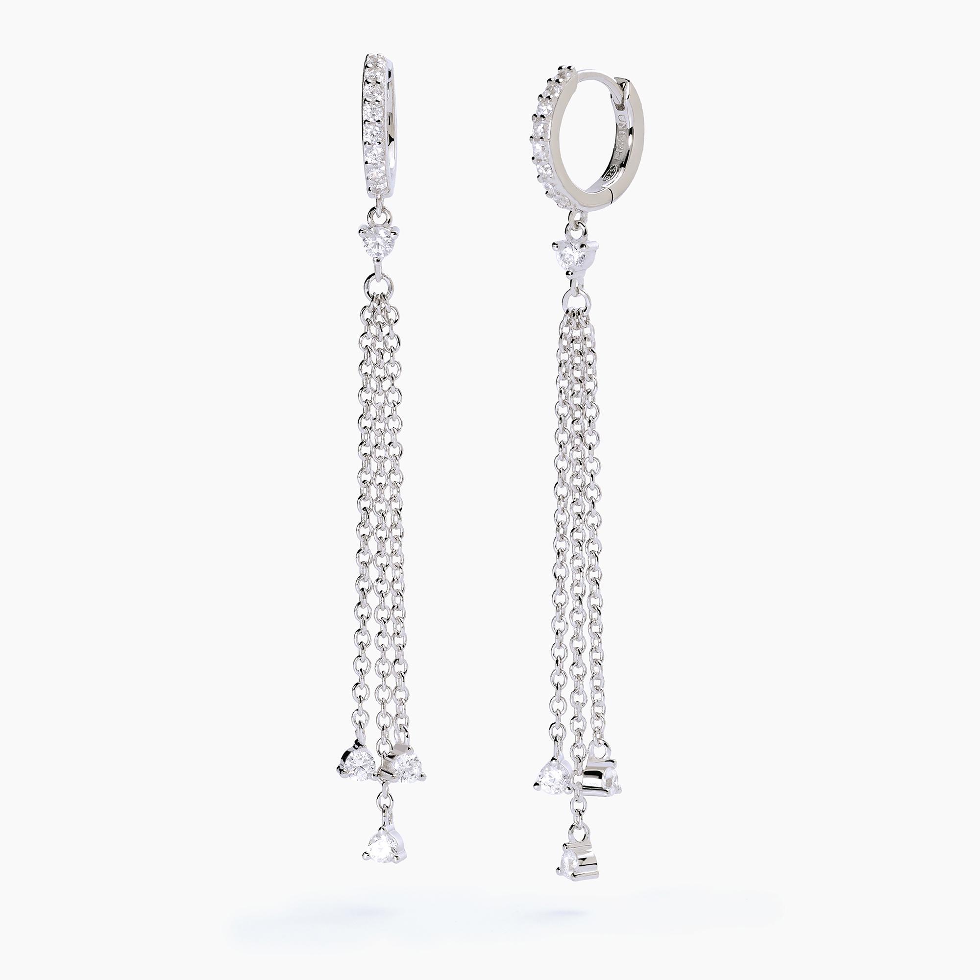 Pendientes de Plata con Cadena