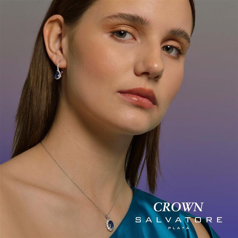 Pendientes de Plata con Piedra Azul - Imagen 2