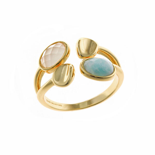 Anillo Amazonita y Piedra Luna