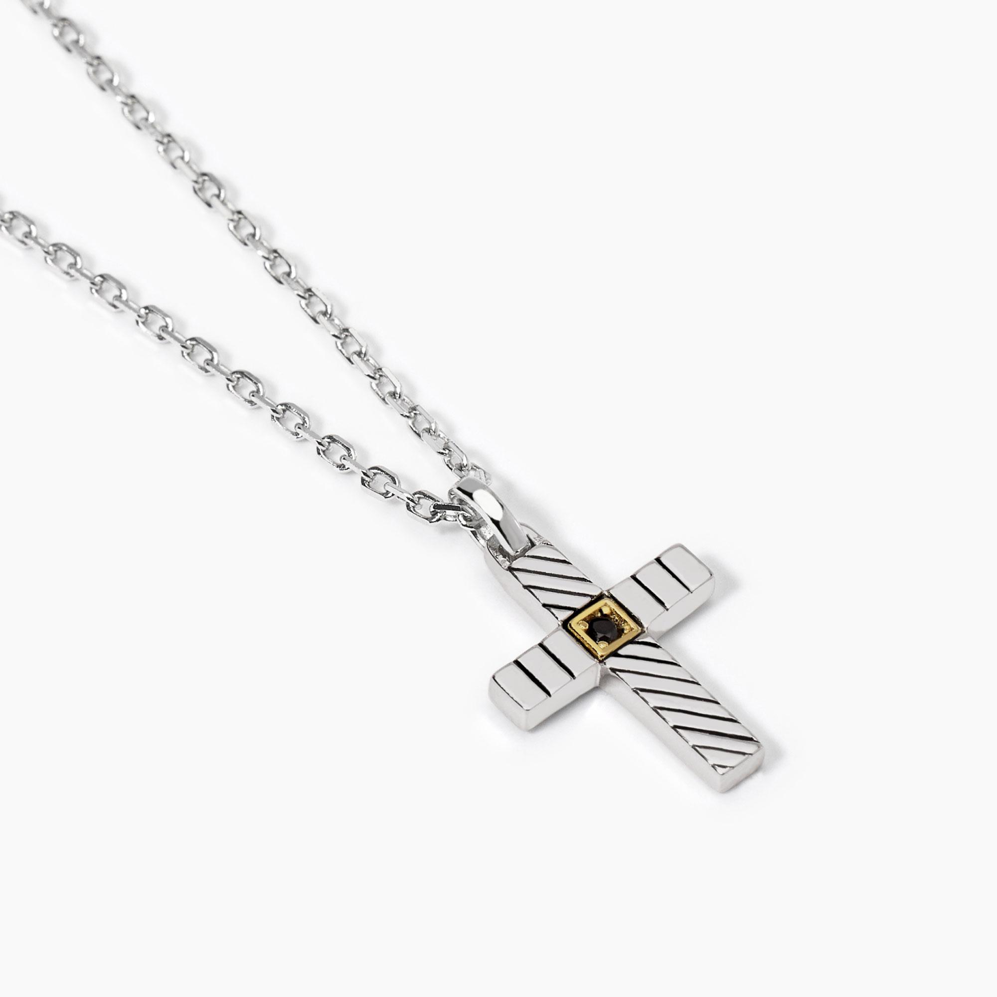 Collar Cruz de Plata Bicolor - Imagen 2