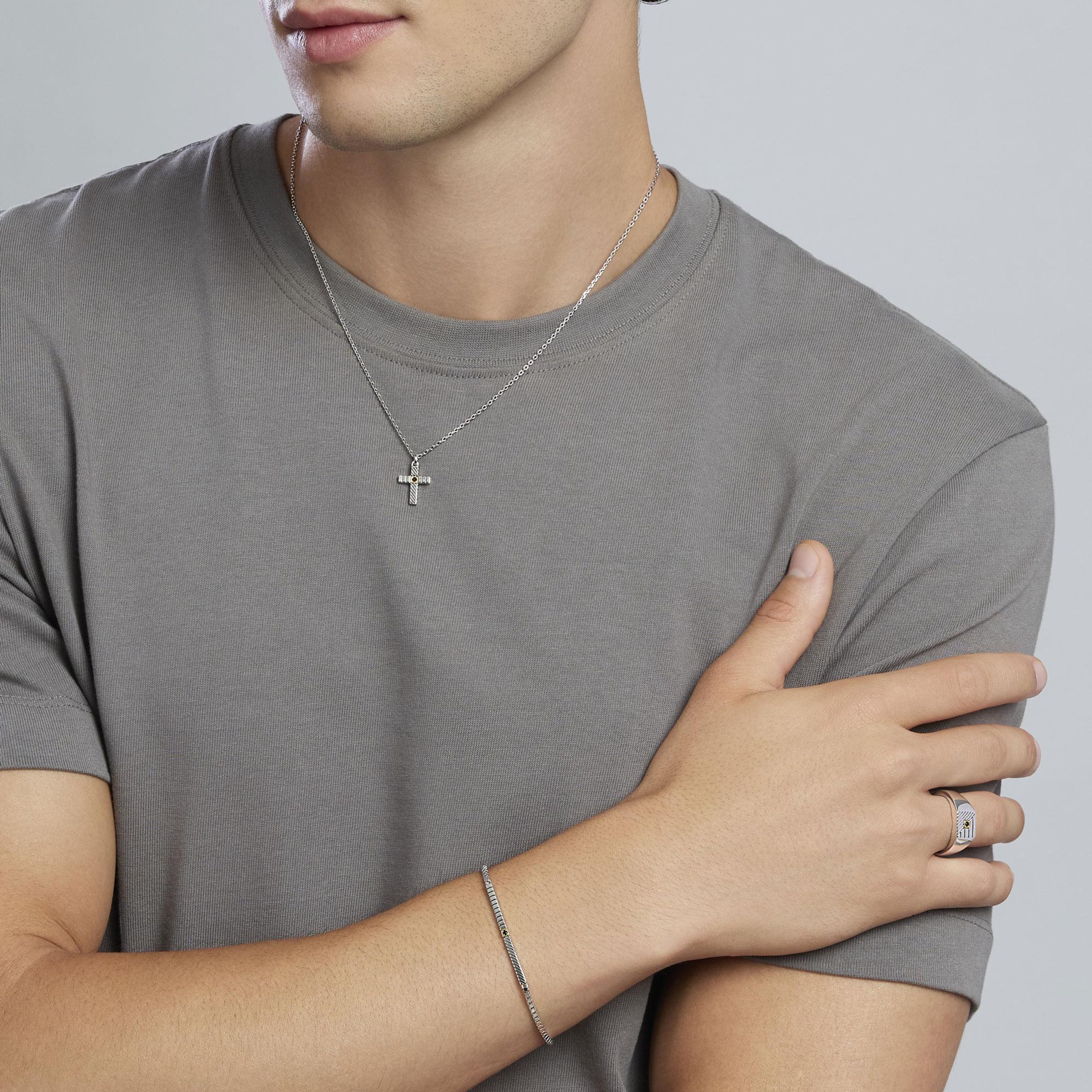Collar Cruz de Plata Bicolor - Imagen 3