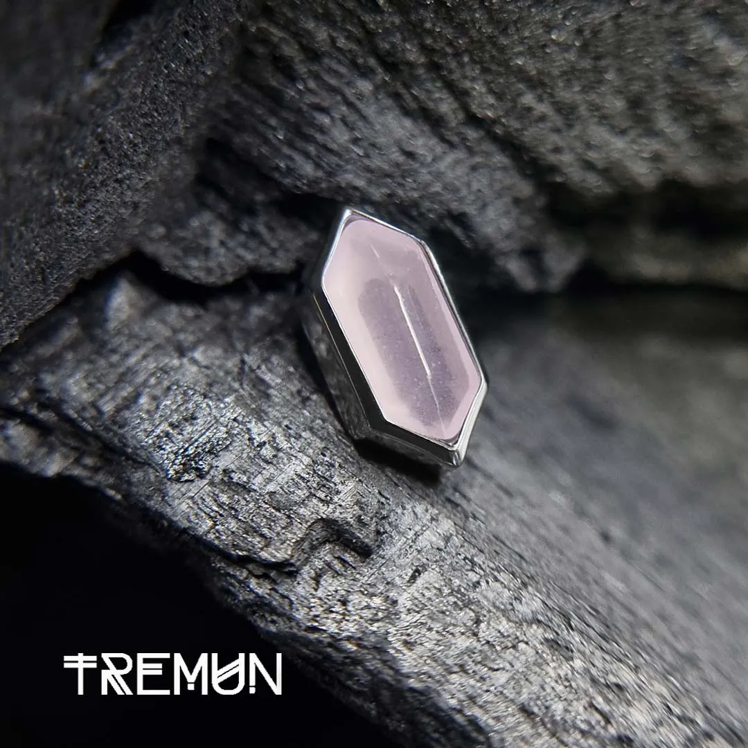 Cuarzo Rosa Karen – Piercing de Titanio F-136 - Imagen 5