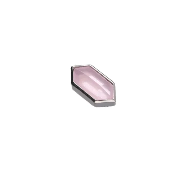 Cuarzo Rosa Karen – Piercing de Titanio F-136