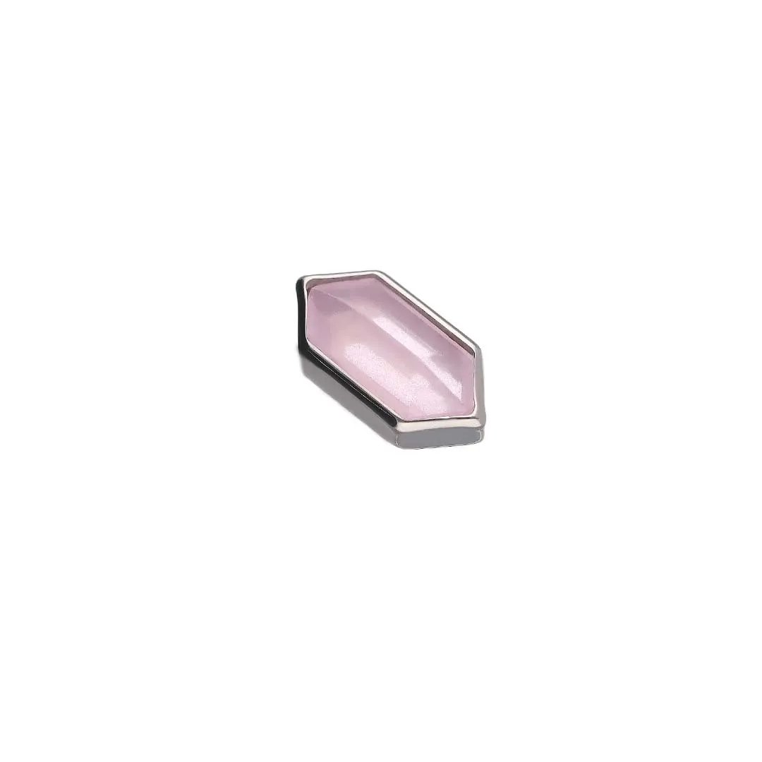 Cuarzo Rosa Karen – Piercing de Titanio F-136